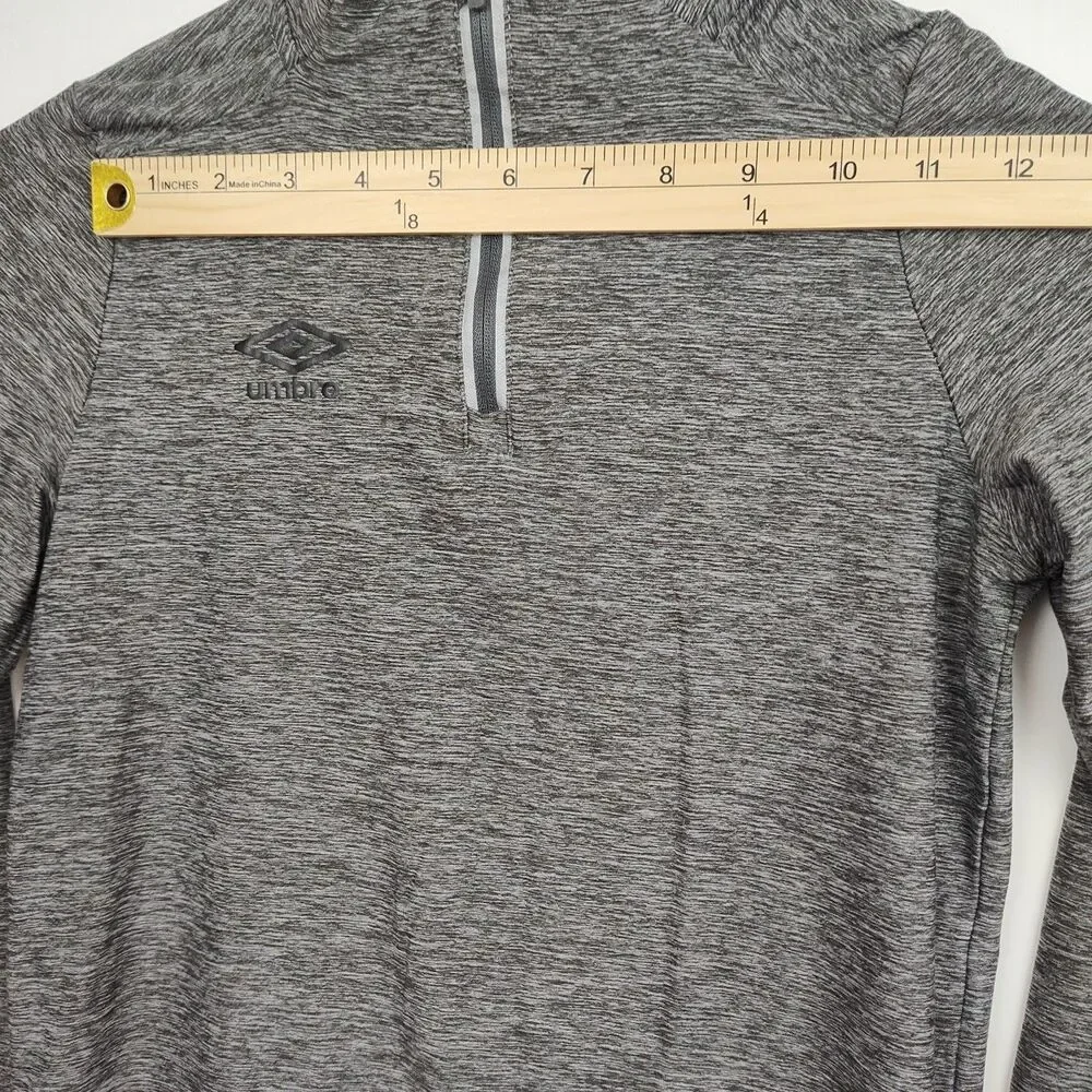 Umbro girl's youth 1/4-zip pullover sweatshirt,‎ L-G 12/14, gray, long sleeves